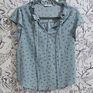 Mine Floral Ruffle Sleeve Blouse